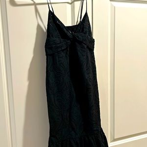 Banana Republic Black Midi Strappy Midi Dress with Eyelet